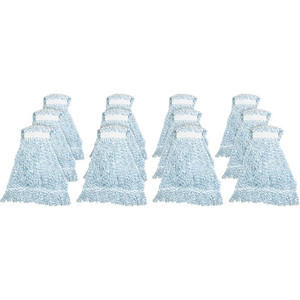 Genuine Joe Blue Stripes Hygrade Rayon Mophead - Medium - Rayon Product Image 