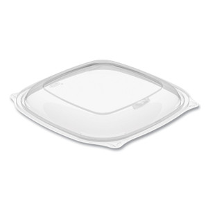 Dart PresentaBowls Pro Clear Square Bowl Lids, Large Vented Square, 8.5 x 8.5 x 1, Clear, Plastic, 63/Bag, 4 Bags/Carton View Product Image