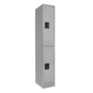 Tennsco Double Tier Locker, Single Stack, 12w x 18d x 72h, Medium Gray View Product Image