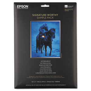 Epson Signature Worthy Paper Sample Pack, 8.5 x 11, Assorted White, 14/Pack (EPSS045234) View Product Image