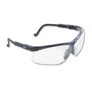 Honeywell Uvex Genesis Wraparound Safety Glasses, Black Plastic Frame, Clear Lens View Product Image