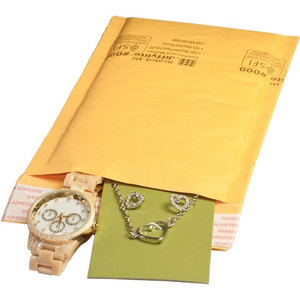 Sealed Air JiffyLite Cellular Cushioned Mailers - Bubble - #000 - 4" Width x 8" Length - Peel & Seal - Kraft Product Image 