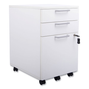 Union & Scale Essentials Mobile Pedestal File, Left or Right, 3-Drawers: Box/Box/File, Legal/Letter, White, 15.6" x 21.3" x 24.3" View Product Image