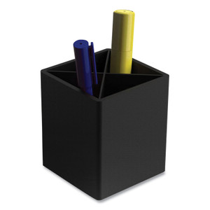 TRU RED Divided Plastic Pencil Cup, 3.31 x 3.31 x 3.87, Black View Product Image