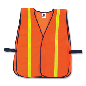 ergodyne 8040HL Non-Certified Hi-Gloss Vest, Polyester, One Size Fits Most, Orange View Product Image