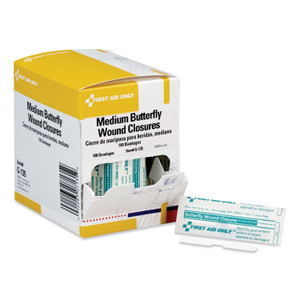 First Aid Only Butterfly Wound Closures, 0.38 x 1.75, 100/Box View Product Image