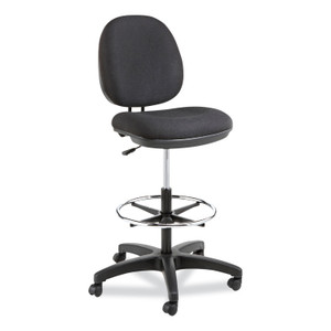 Alera Interval Series Swivel Task Stool, Supports Up to 275 lb, 23.93" to 34.53" Seat Height, Black Fabric (ALEIN4611) View Product Image