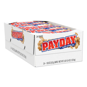 PayDay Chewy Candy Bars, Peanut Caramel, 1.85 oz, 24/Box View Product Image