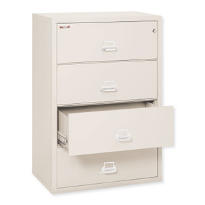 FireKing Insulated Lateral File, 4 Legal/Letter-Size File Drawers, Parchment, 37.5" x 22.13" x 52.75", 323.24 lb Overall Capacity (FIR43822CPA) View Product Image
