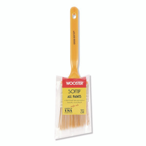 Wooster Softip Paint Brush, Nylon/Polyester Bristles, 2.5" Wide, Angled Profile, Plastic Kaiser Handle View Product Image