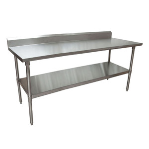 BK Resources Stainless Steel 5" Riser Top Tables, 72w x 30d x 39.75h, Silver, 2/Pallet View Product Image