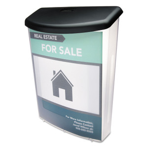 deflecto Outdoor Literature Box, 10w x 4.5d x 13.13h, Clear/Black (DEF790901) View Product Image