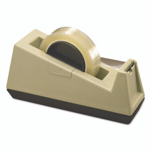 Scotch Heavy-Duty Weighted Desktop Tape Dispenser, 3" Core, Plastic, Putty/Brown View Product Image