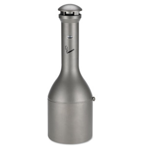 Rubbermaid Commercial Infinity Traditional Smoking Receptacle, 4.1 gal, 13 dia x 39h, Antique Pewter View Product Image
