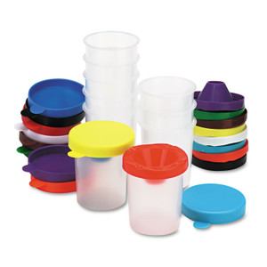 Creativity Street No-Spill Paint Cups, Assorted Color Lids/Cear Cups, 10/Set View Product Image