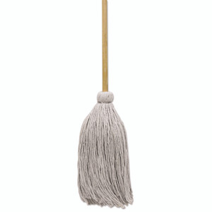 Boardwalk Cotton Deck Mop, #32 White Cotton Head, 50" Wood Handle, 6/Carton View Product Image