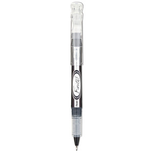 Pentel Finito! Porous Point Pen, Stick, Extra-Fine 0.4 mm, Black Ink, Black/Silver/Clear Barrel (PENSD98A) View Product Image