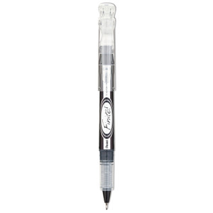 Pentel Finito! Porous Point Pen, Stick, Extra-Fine 0.4 mm, Black Ink, Black/Silver/Clear Barrel View Product Image