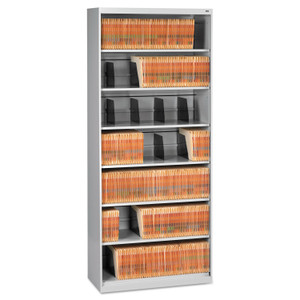 Tennsco Fixed-Shelf Lateral File for Legal/Letter Size Files, 7 Shelves, 36" x 16.5" x 87", Light Gray View Product Image