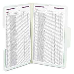 Smead SuperTab Pressboard Fastener Folders with Two SafeSHIELD Fasteners, 2" Expansion, Legal Size, Gray-Green, 25/Box View Product Image