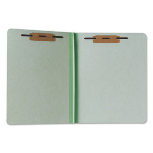 AbilityOne 7530000431194 SKILCRAFT Heavyweight Pressboard Fastener Folder, 1" Expansion, 2 Fasteners, Letter Size, Light Green, 100/Box (NSN0431194) View Product Image