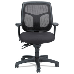 Eurotech Apollo Multi-Function Mesh Task Chair, Supports Up to 250 lb, 18.9" to 22.4" Seat Height, Silver Seat/Back, Black Base View Product Image
