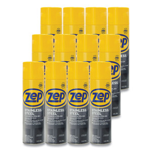 Zep Commercial Stainless Steel Polish, 14 oz Aerosol Spray, 12/Carton View Product Image