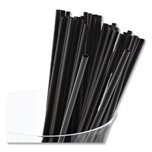 AmerCareRoyal Sip Straws, 7.5", Plastic, Black, 10,000/Carton View Product Image