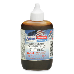 AbilityOne 7510001614240, SKILCRAFT Stamp Pad Ink, 2 oz Bottle, Red View Product Image
