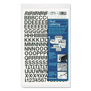 Chartpak Press-On Vinyl Letters and Numbers, Self Adhesive, Black, 0.5"h, 201/Pack View Product Image
