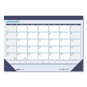 Recycled Contempo Desk Pad Calendar, 18.5 x 13, White/Blue Sheets, Blue Binding, Blue Corners, 12-Month (Jan to Dec): 2026 Product Image