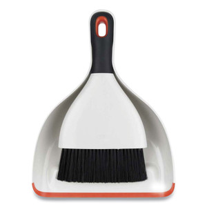 OXO Good Grips Dust Pan and Brush, 12 x 9, 2" Handle, Plastic, White View Product Image
