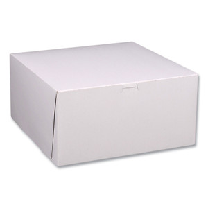 SCT White One-Piece Non-Window Bakery Boxes, Standard, 12 x 12 x 6, White/Brown, Paper, 50/Bundle View Product Image