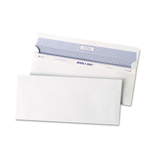 Quality Park Reveal-N-Seal Security Tinted Envelope, #10, Commercial Flap, Self-Adhesive Closure, 4.13 x 9.5, White, 500/Box View Product Image
