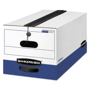 Bankers Box LIBERTY Plus Heavy-Duty Strength Storage Boxes, Letter Files, 12.25" x 24.13" x 10.75", White/Blue, 12/Carton View Product Image