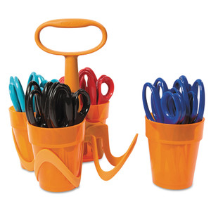 Fiskars Classpack Scissors Caddy, Rounded Tip, 5" Long, 1.6" Cut Length, Straight Assorted Color Handles, 24/Set View Product Image