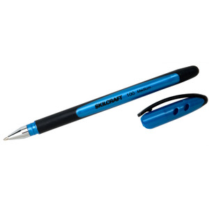 AbilityOne 7520014220313 SKILCRAFT 100 Ballpoint Pen, Stick, Medium 1 mm, Blue Ink, Blue Barrel, Dozen (NSN4220313) View Product Image