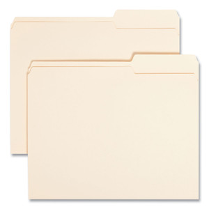 Smead Manila Guide Height Systems File Folders, 2/5-Cut Tabs: Right of Center, Letter Size, 0.75" Expansion, Manila, 100/Box View Product Image