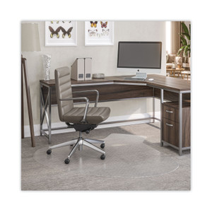 deflecto SuperMat Frequent Use Chair Mat, Medium Pile Carpet, 60 x 66, L-Shape, Clear View Product Image