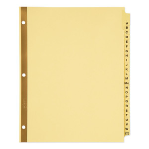 Avery Preprinted Laminated Tab Dividers with Gold Reinforced Binding Edge, 25-Tab, A to Z, 11 x 8.5, Buff, 1 Set (AVE11306) View Product Image