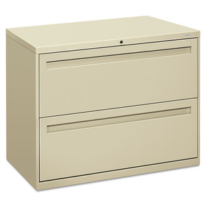 HON Brigade 700 Series Lateral File, 2 Legal/Letter-Size File Drawers, Putty, 36" x 18" x 28" (HON782LL) View Product Image