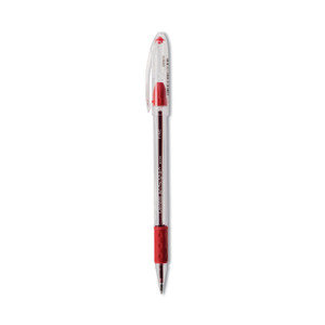 Pentel R.S.V.P. Ballpoint Pen, Stick, Fine 0.7 mm, Red Ink, Clear/Red Barrel, Dozen View Product Image