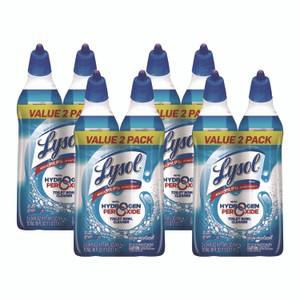 LYSOL Brand Toilet Bowl Cleaner with Hydrogen Peroxide, Ocean Fresh, 24 oz Angle Neck Bottle, 2/Pack, 4 Packs/Carton View Product Image