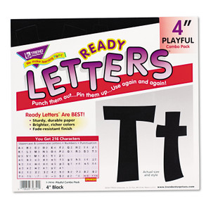 TREND Ready Letters Playful Combo Set, Black, 4"h, 216/Set (TEPT79741) View Product Image