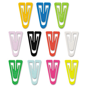 GEM Plastic Paper Clips, Medium, Smooth, Assorted Colors, 500/Box (GEMPC0300) View Product Image