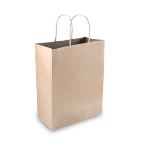 COSCO Premium Shopping Bag, Natural Twisted-Paper Handles, 10" x 4.5" x 13", Brown, 50/Box View Product Image