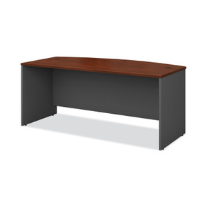 Bush Series C Collection Bow Front Desk, 71.13" x 36.13" x 29.88", Hansen Cherry/Graphite Gray (BSHWC24446) View Product Image