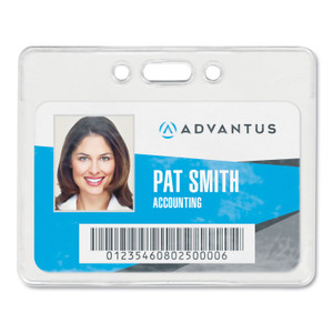 Advantus Proximity ID Badge Holders, Horizontal, Clear 3.75" x 3" Holder, 3.5" x 2.25" Insert, 50/Pack (AVT75450) View Product Image