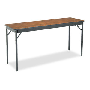 Barricks Special Size Folding Table, Rectangular, 60w x 18d x 30h, Walnut/Black (BRKCL1860WA) View Product Image