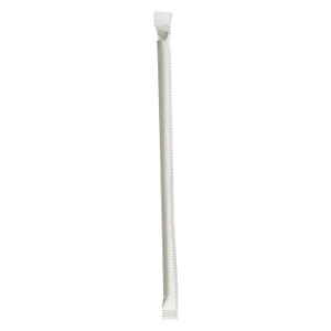 Boardwalk Wrapped Jumbo Paper Straws, 7.75", Paper, White, 1,280/Carton View Product Image